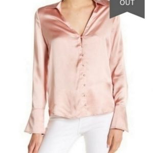 Paige Toscani Bell Cuff Silk Top Size Medium